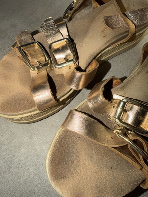 Bronze sandals with ankle straps size 38 used