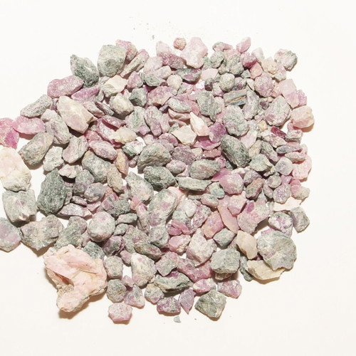 Pile of rubies used, amfibolite-fuchsite, 150 pieces
