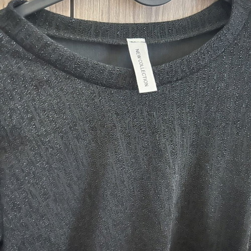 Μπλούζα μαύρη one size σαν καινούργια με σουρές για crop top
