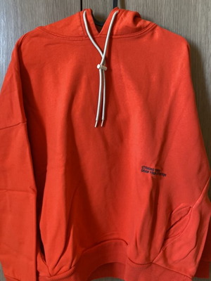 Zara men's hoodie sweatshirt orange small used with small stains