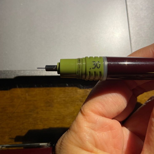 Professional drawing set used with tools and papers