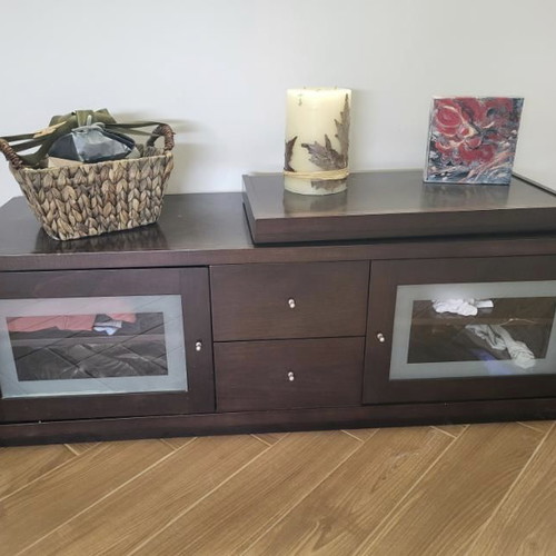 TV furniture like new with drawers and wenge display cabinet