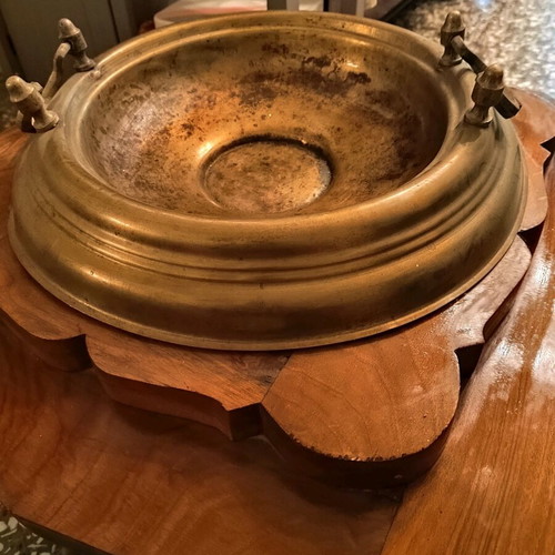 Copper magani with wooden base used