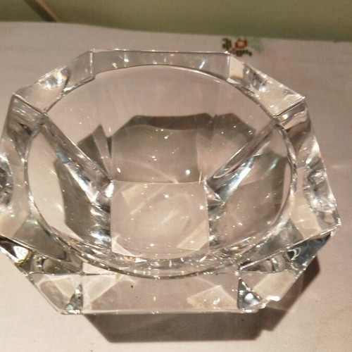 Crystal Orrefors Sweden ashtray used with minor chip