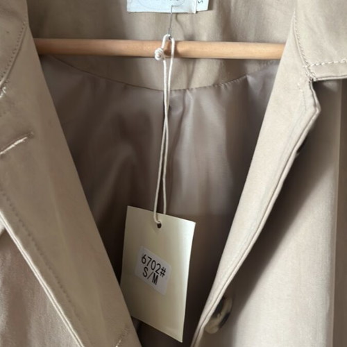 Cotton poncho trench coat new, beige, size M