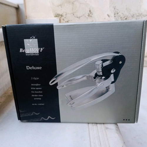 Tabletop inox corkscrew used with inox base