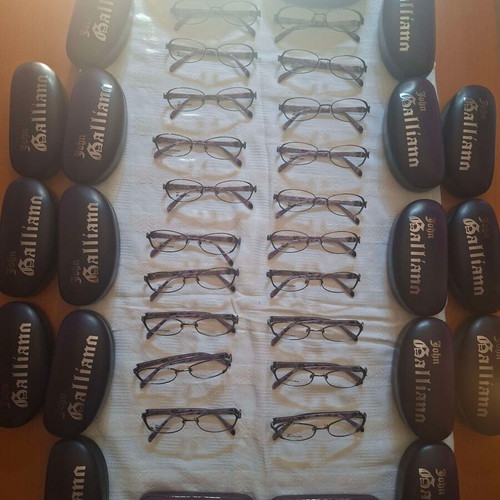 John Galliano eyeglasses frames collection, 20 pieces with cases