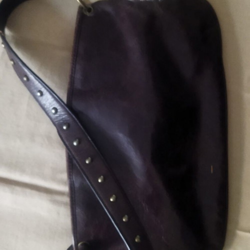 ABRO shoulder bag in Y2K style with silver studs, brown