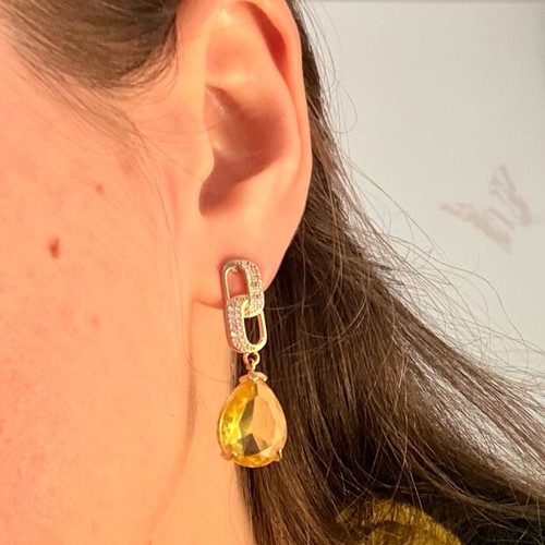 Swarovski earrings like new, yellow