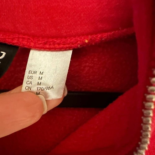 H&M Divided cropped hoodie used, size M, red-white-blue