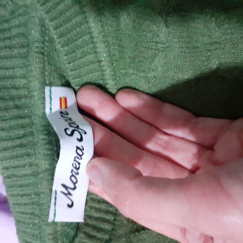 Morena Spain long sweater with thick knit new, green