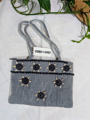Boho handbag with seashells and beads