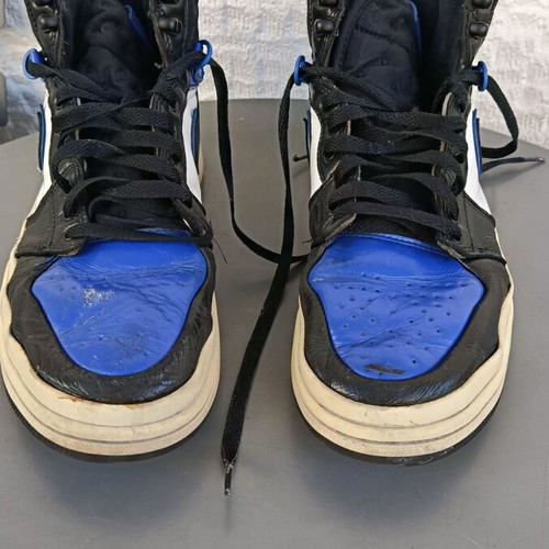 Nike Air Jordan 1 Acclimate Women athletic shoes used, size 42, white and blue