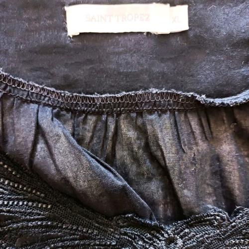 Black mini dress Saint Tropez like new with appliqué butterfly, cotton