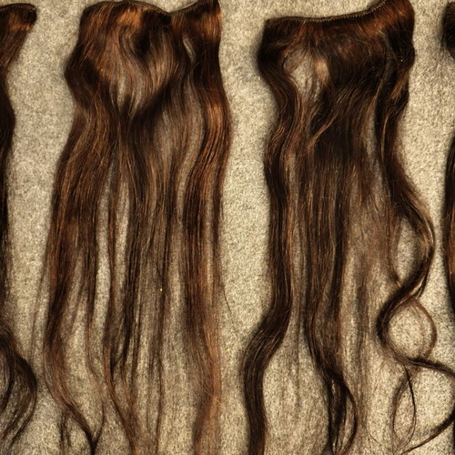 Hair Wefts 100% Natural Medium Dark Brown 18 Inches 10 Pieces 100 Grams New