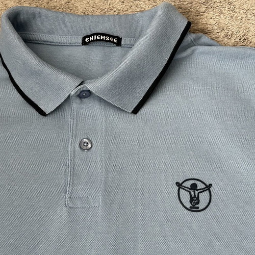 Chiemsee Men's Polo Shirt Long Sleeve XL like new, blue, 100% cotton
