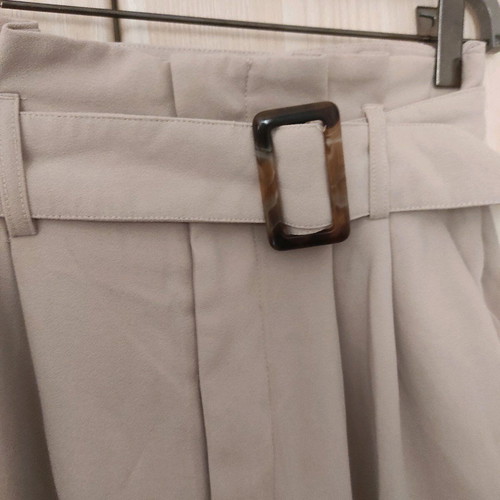 High-waisted pants with belt used, size 38