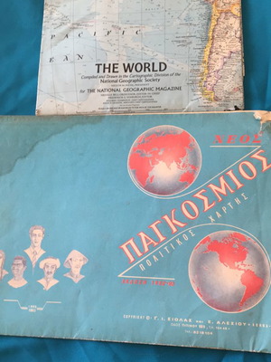 World maps used, National Geographic and political