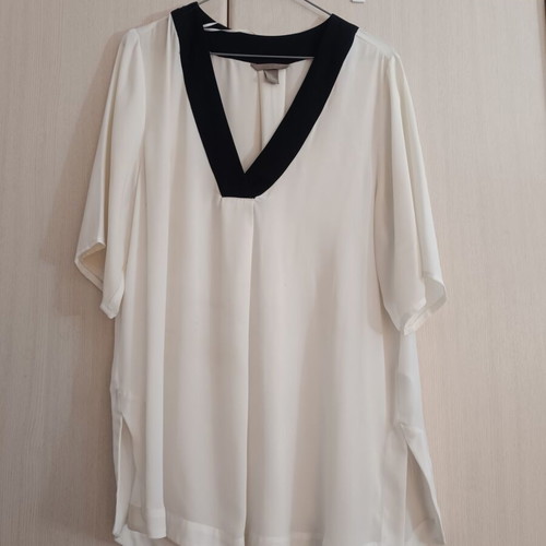 White transparent shirt used, size XXL, with black detail