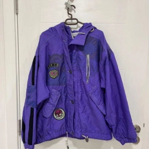 Elho Winter Jacket with Hood Size 42 US14 Purple vintage used