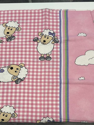 Flannel cotton duvet cover 130x200cm, pink for girl