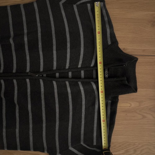 Liangcheng gray striped cardigan like new