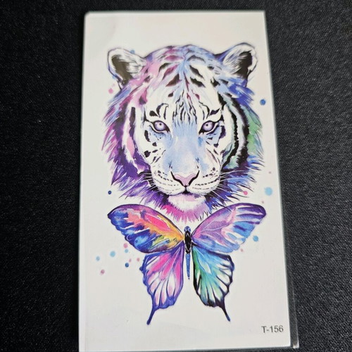 Tattoo Lion Butterfly T-156 new 3D waterproof sticker