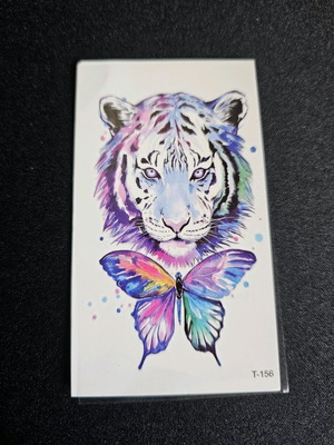 Tattoo Lion Butterfly T-156