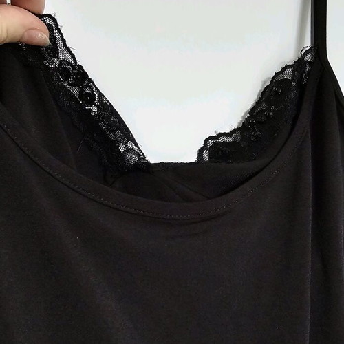 Top blouse like new, black with lace and beads