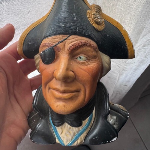 Vintage nautical wall masks set used, sailor bust character decor