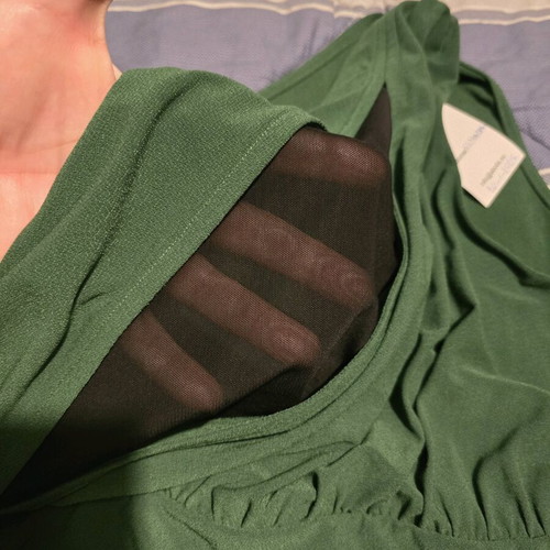 Evening mini dress with one shoulder and pleats, new, green