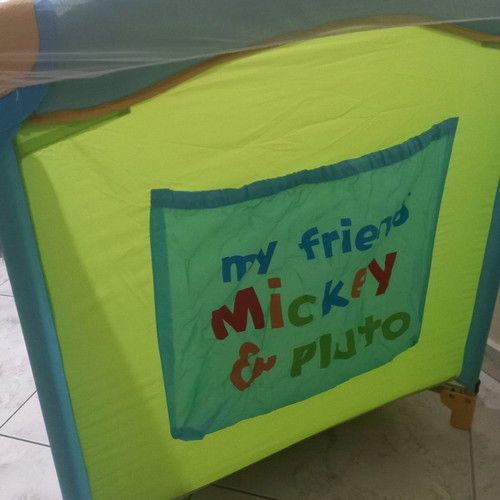 Grecostrom 2-Level Playpen used with mosquito net