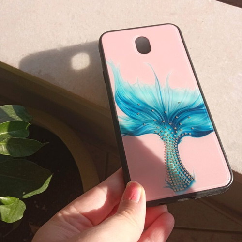 Samsung phone case pink and blue with mermaid design like new