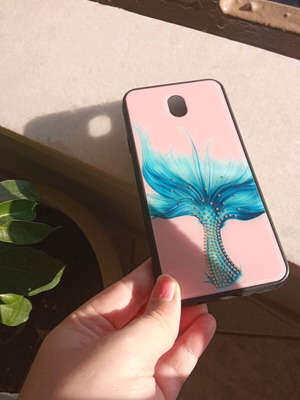 Samsung phone case pink and blue with mermaid design like new