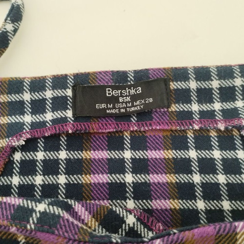 Bershka purple checkered top used with straps size M