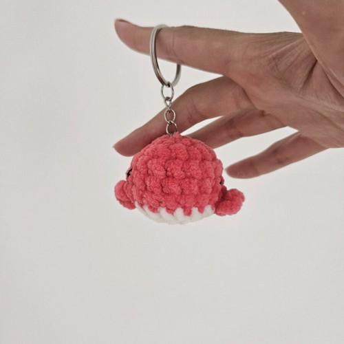 Handmade crochet whale keychain new