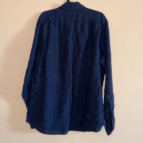 BOSS men's blue shirt L, casual with chest pocket