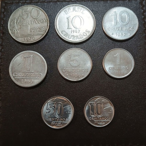 Set of 8 Brazil coins, assorted