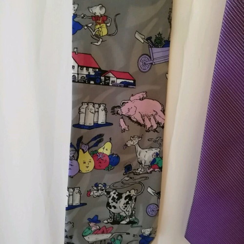 Unisex ties like new, colorful and purple, set of 2