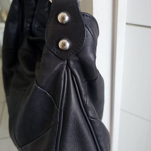 Berge shoulder bag used, leather, black