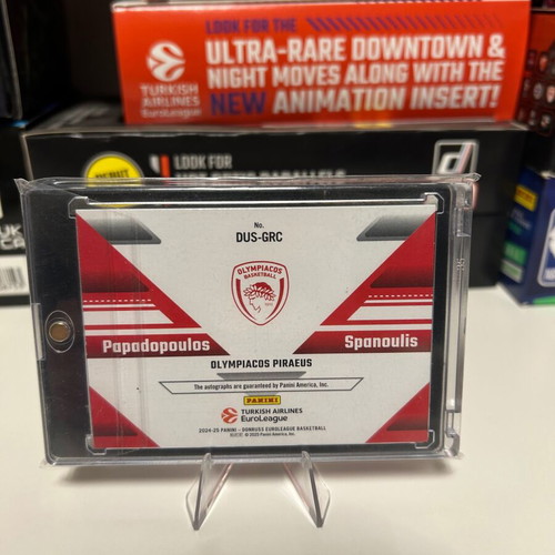 Euroleague Donruss 2024-25 Gold Dual Signatures 10/10 Vassilis Spanoulis / Lazaros Papadopoulos new