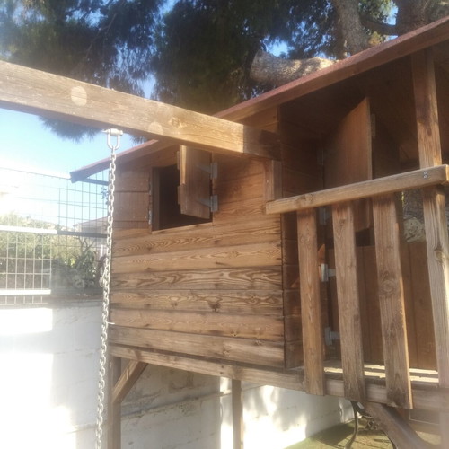 Treehouse used, with swing, ladder and handles