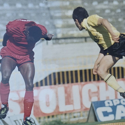 Authentic AEK vs Panachaiki Football Photo used, 90s