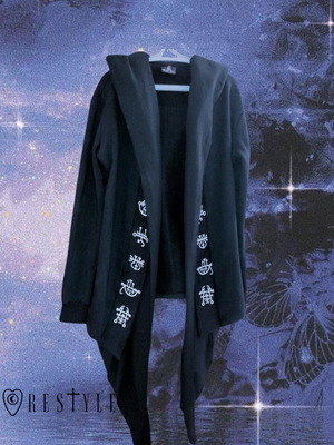 Restyle Demon Sigil Drapy Hoodie σαν καινούργιο, μαύρο και άσπρο, μέγεθος M