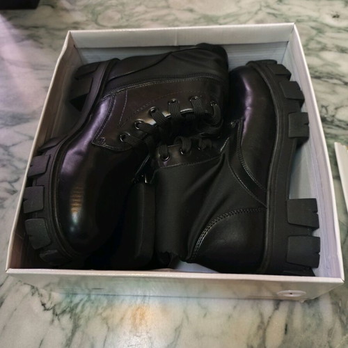 Celestino military style black boots new with chunky sole and side pouch
