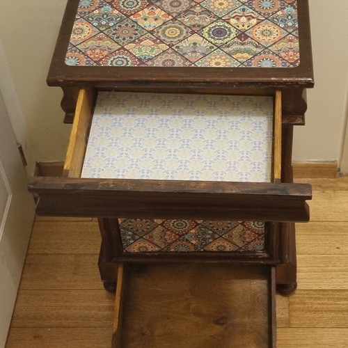 Nightstands used set of two with drawers and cabinet