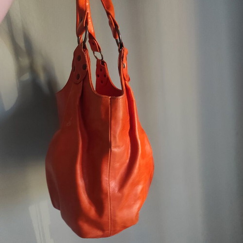 THE BRIDGE vintage shoulder bag used, orange leather