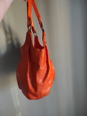 THE BRIDGE vintage shoulder bag used, orange leather