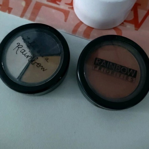 Priorities eyeshadows and blush used