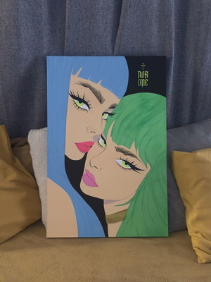 Lucinors Neon painting 60x90cm unique handmade piece